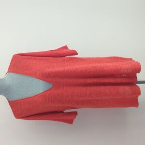 EILEEN FISHER Womens Orange V-Neck Organic Linen/Cotton Oversized Knit Top Sz M